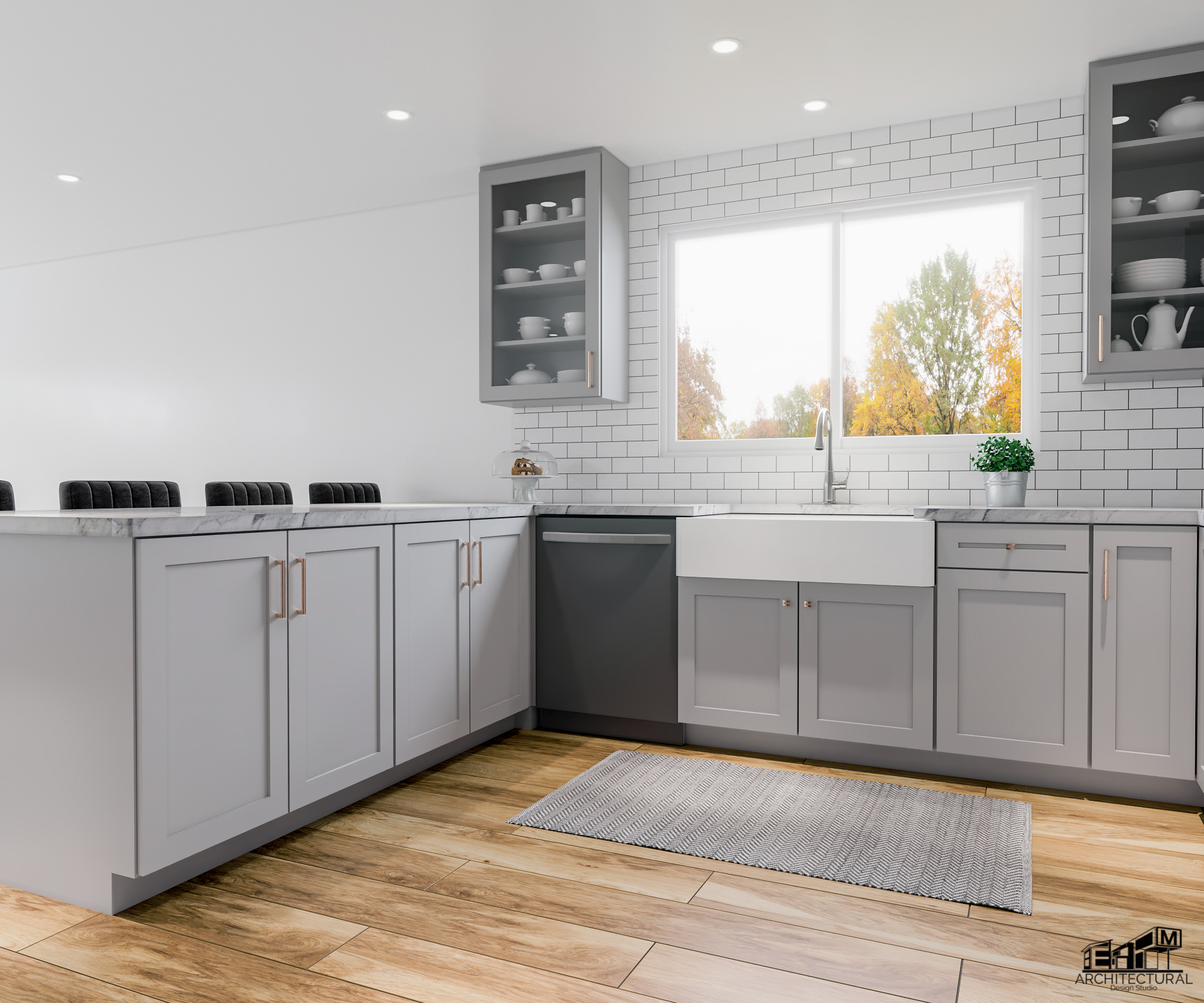 A sleek home automation control panel on a living room wall, displaying options for controlling lighting, climate, and security.